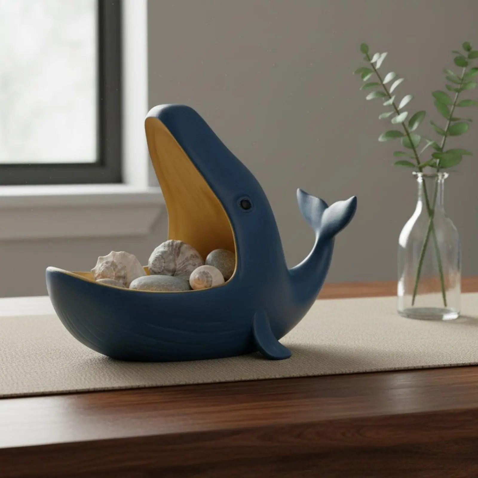 Marine Mammal Storage Dish Resin Marine Mammal Trinket Holder Artistic Design Creature Shape for Entryway, Kids Room