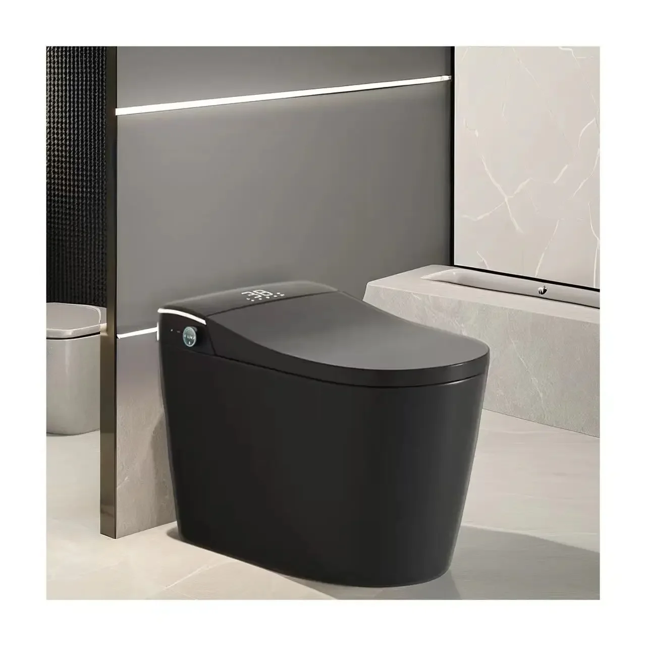 Intelligent Toilet Bathroom Commode Automatic WC Electronic Control Ceramic Intelligent Bidet Toilet Smart Black Smart Toilet