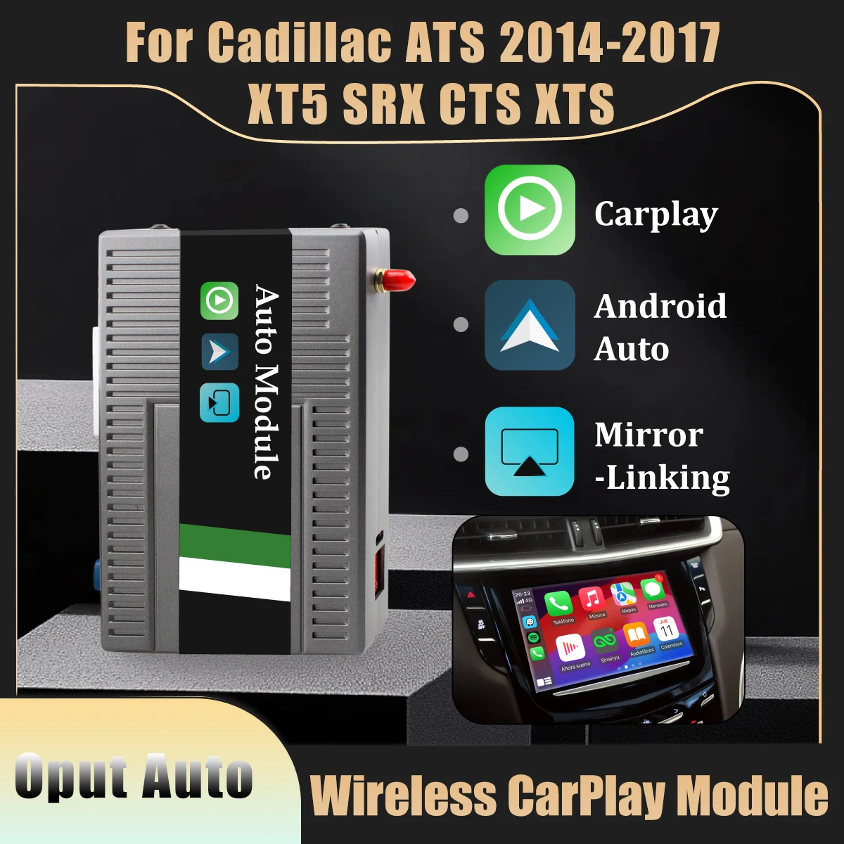 

Cadillac CarPlay Module For Cadillac ATS 2014-2017 XT5 SRX CTS XTS 8" HMI 2.0 with Android Auto Mirror Link AirPlay Car Play