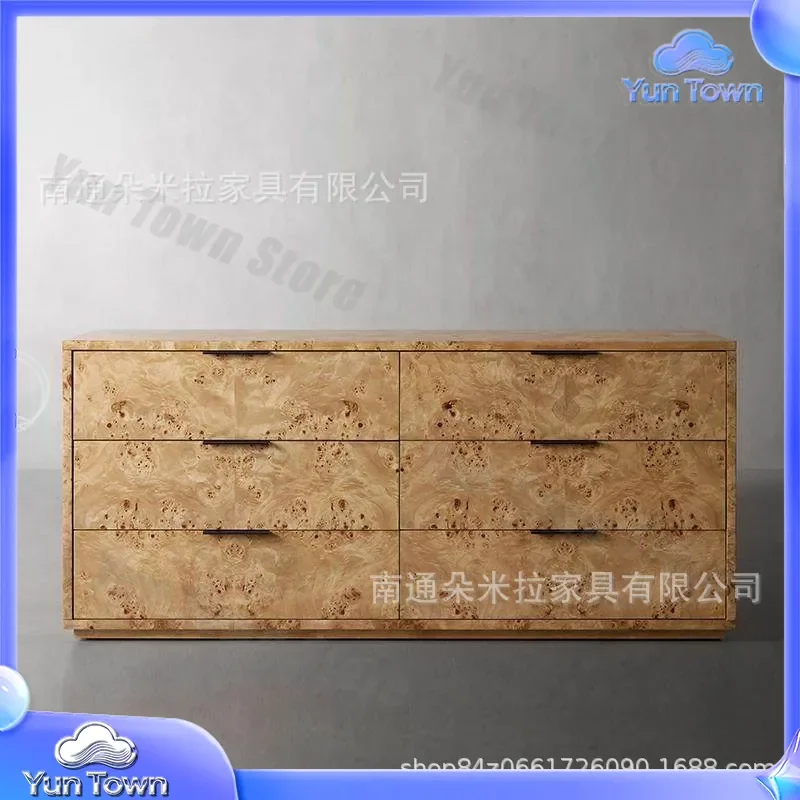 American Tumor Bark Six Bucket Cabinet Dresser for Bedroom Storage Cabinet for Living Room Edge Cabinet for Home Organization