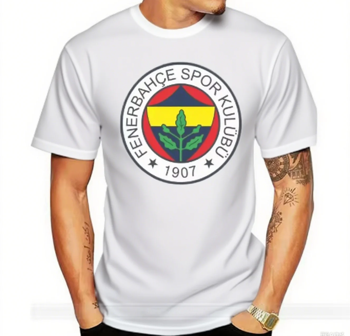 

Fenerbahce T Shirt Men Cotton T-shirt Luxury Brand Fashion Big Size Top Casual Short Sleeve Streetwear Classic Print New Arrival