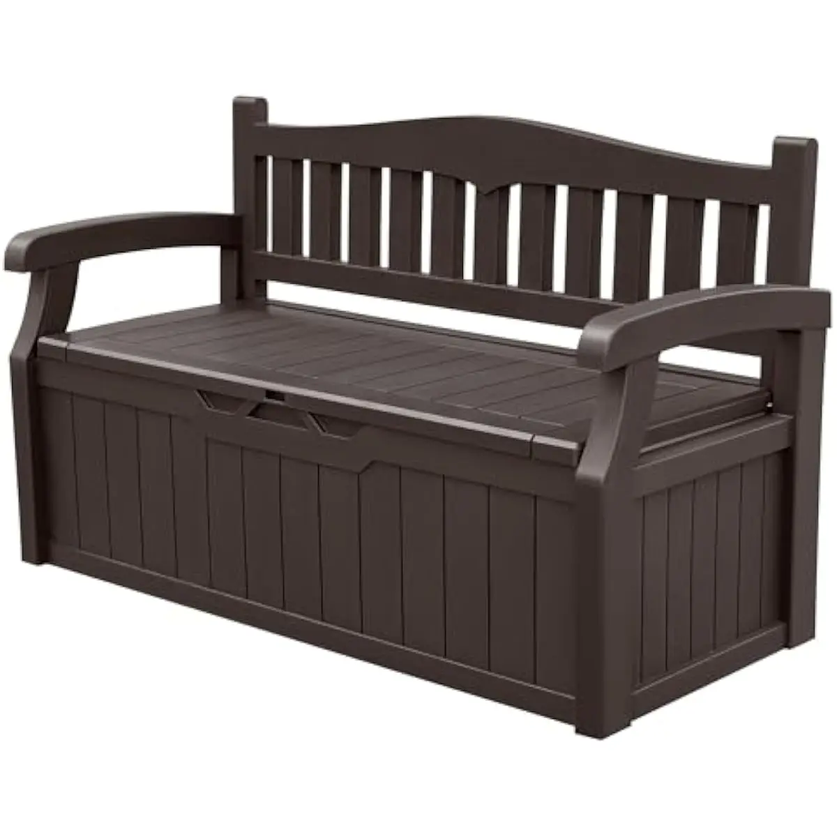 80 Gallon Lockable Storage Bench Deck Box Waterproof, Outdoor Patio Seat for Garden Tools Pool Supplies Cushions All Weather