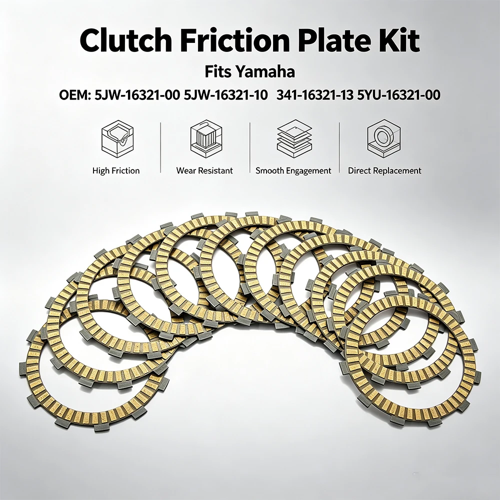 Motorcycle Clutch Disc Friction Discs For Yamaha XV1900A XV1900AS XV1900CT XV1900CU Stratoliner Midnight Deluxe Roadliner Raider
