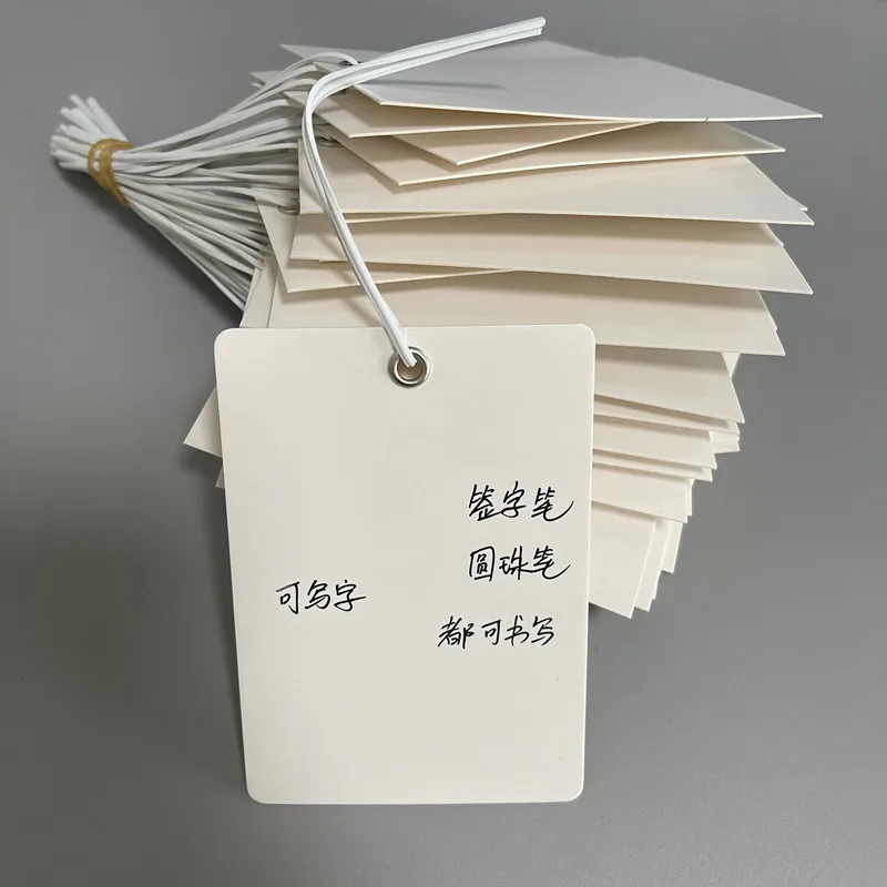 metal eyelets Blank hangtag white factory hanging card label clothes handwritten record card reinforced aluminum buckle