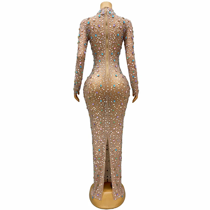 เพชรเครื่องแต่งกายไนท์คลับบาร์เพชร Slim Dress การประชุมประจําปีเต้นรํารุ่น Catwalk จัดเลี้ยงงานแต่งงานชุดผู้หญิง