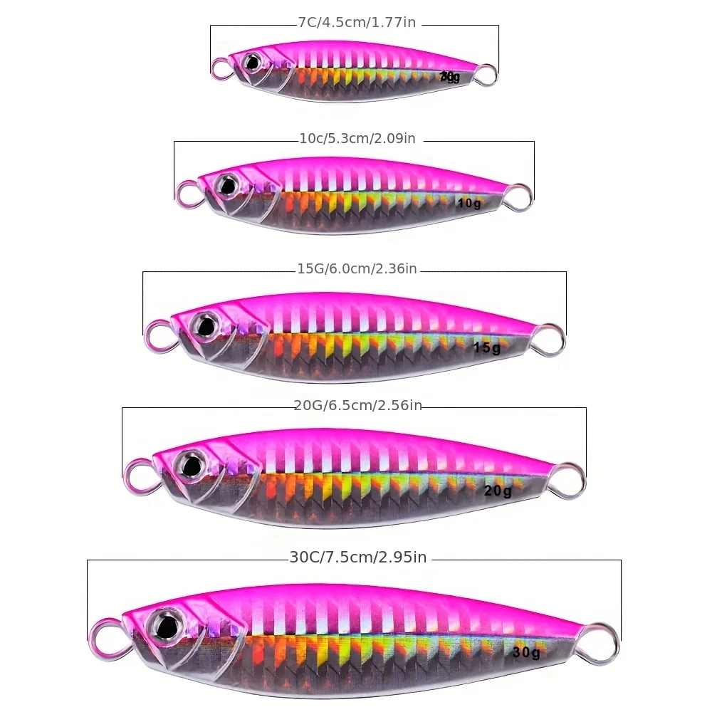 PROBEROS 5 Stück Jigging-Köder Metall-Casting-Jig 7g/10g/15g/20g/30g Simulierter Metall-Slow-Shaking-Jig-Köder Kunstköder – Detail 2