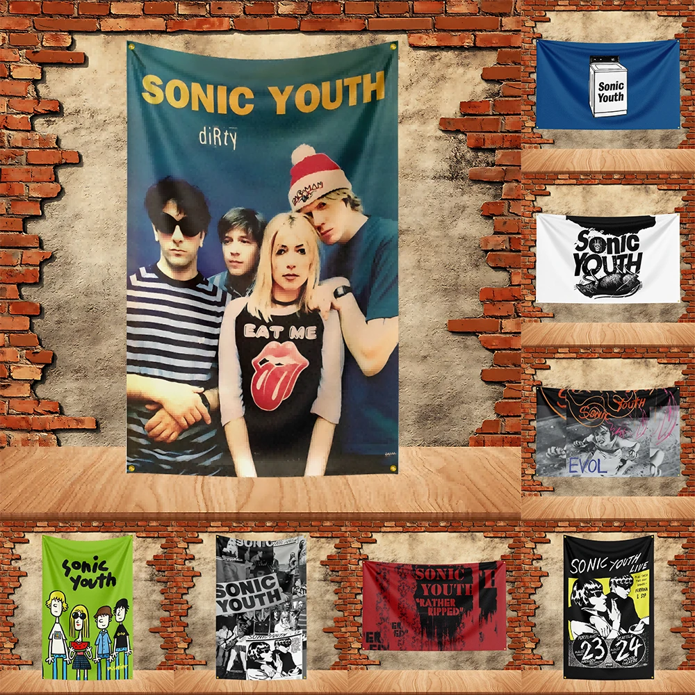 

90X150ft Sonic Youth Band Party Flag Polyester Printed Flag Banner Tapestry for Garden Garage Decoration Concert Flag