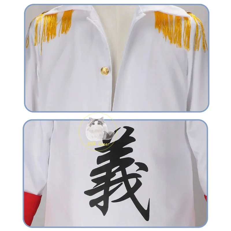 أنيمي البحرية عباءة موحدة القرد D Garp تأثيري حلي سترة معطف لوفي الجد حفلة الهالوين زي الرجال النساء