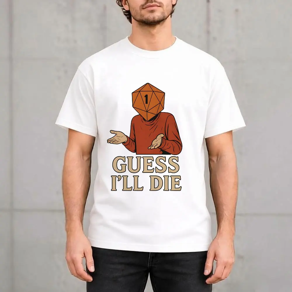 Guess I'll Die T-Shirt  D&D D20 Dice Shirt  Vintage RPG Gaming Tee  Funny DnD Gift for Dungeon Masters Players  Retro 80s  Style