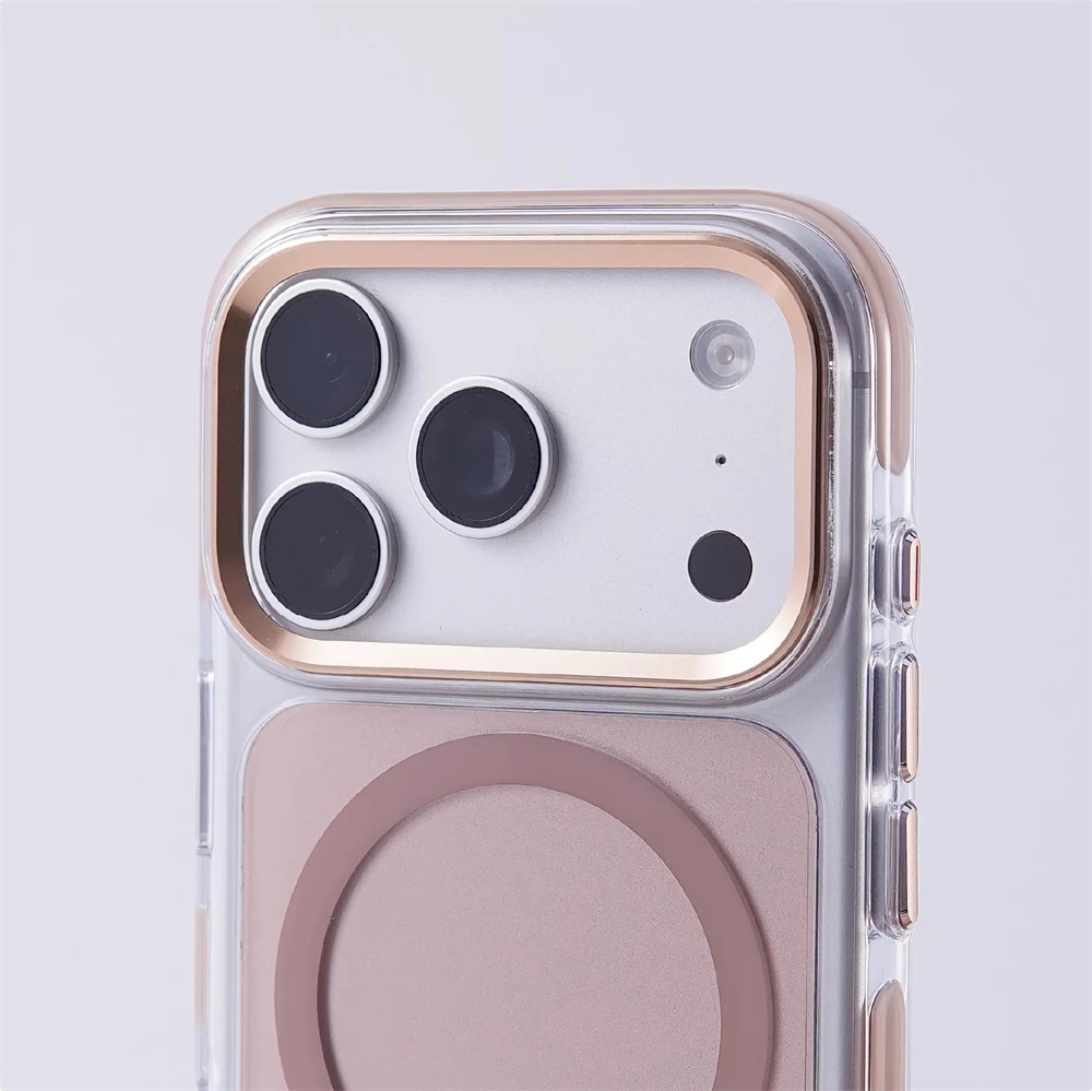 Przezroczyste, odporne na wstrząsy etui z magnetycznym zderzakiem do iPhone 18 17 Pro Max, kompatybilne z Magsafe, zabezpieczone przed upadkiem, z funkcją bezprzewodowego ładowania i metalową osłoną obiektywu. — zdjęcie produktu 3