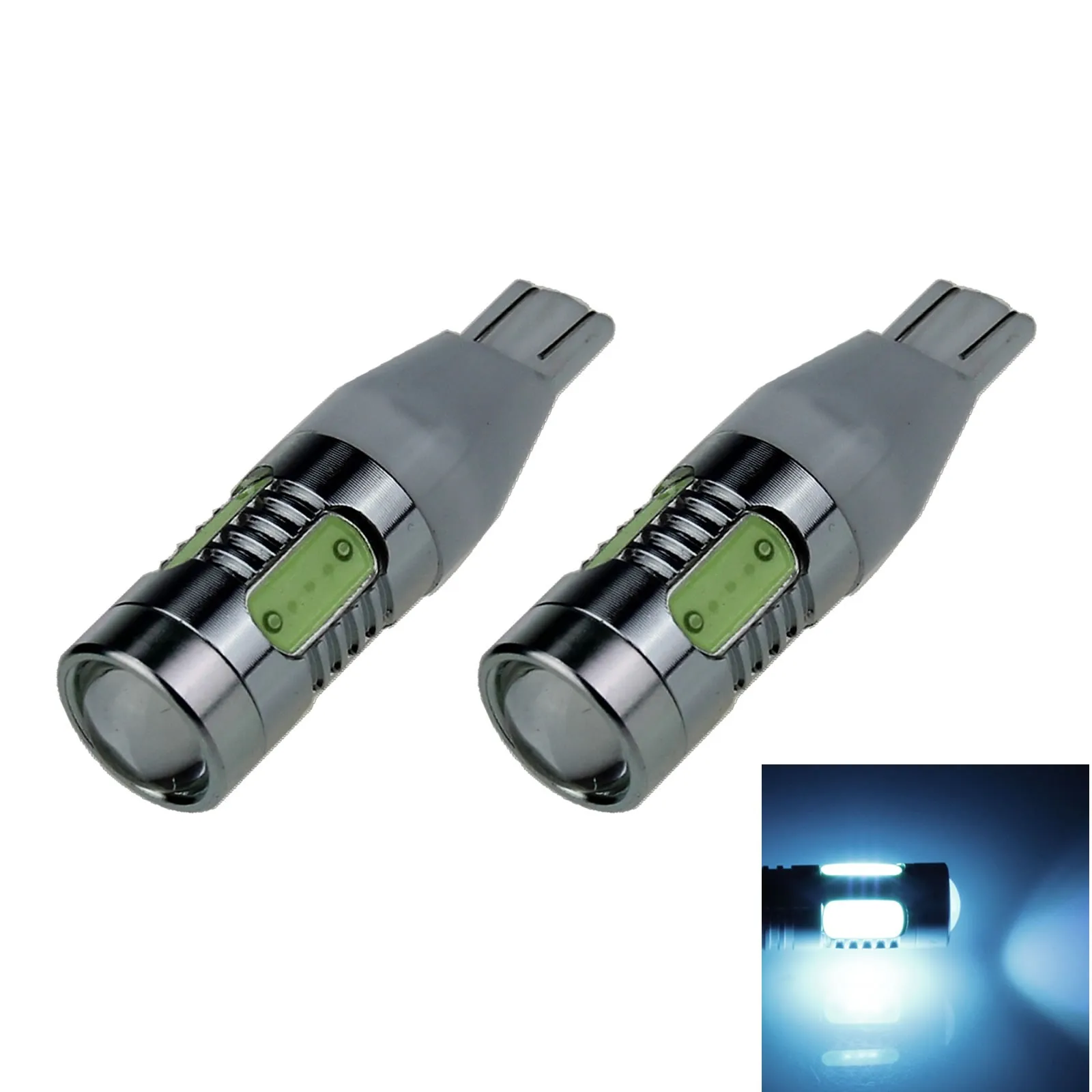 2x Ice Blue AUTO T15 Dome Lamp Turn Light 5 Emitters COB LED T-13 T13 926 C007-BB