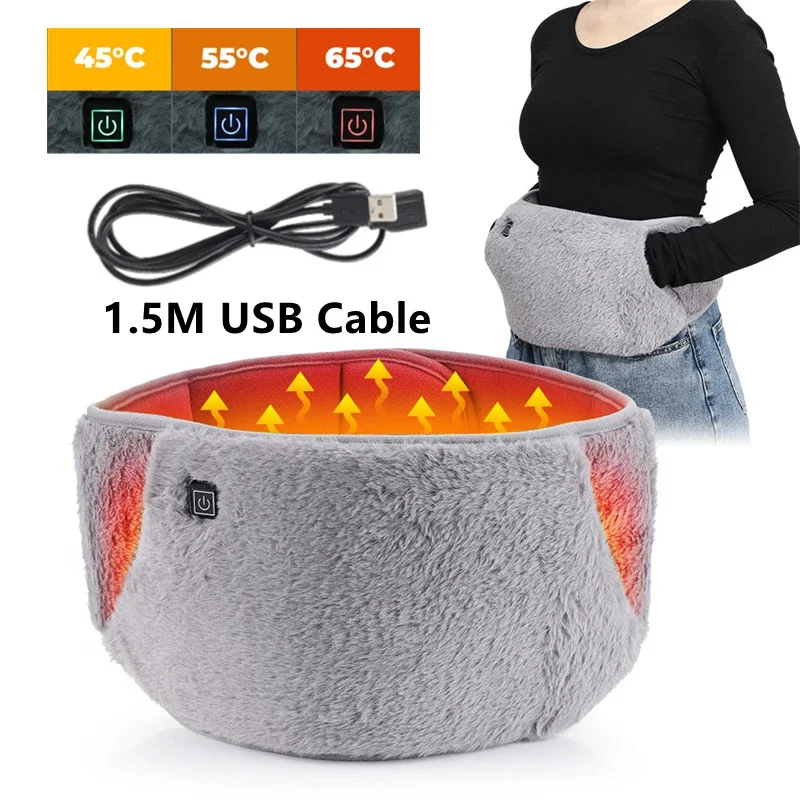 USB Heating Abdominal Massage Menstrual Warm Belt Electric Heating Uterus Stomachache Waist Massager Women Pain Relief Device