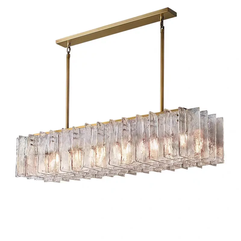

Round/rectangular modern aqua clear glass shades ceiling pendant lighting, lustre home decor dining room hanging light fixtures.