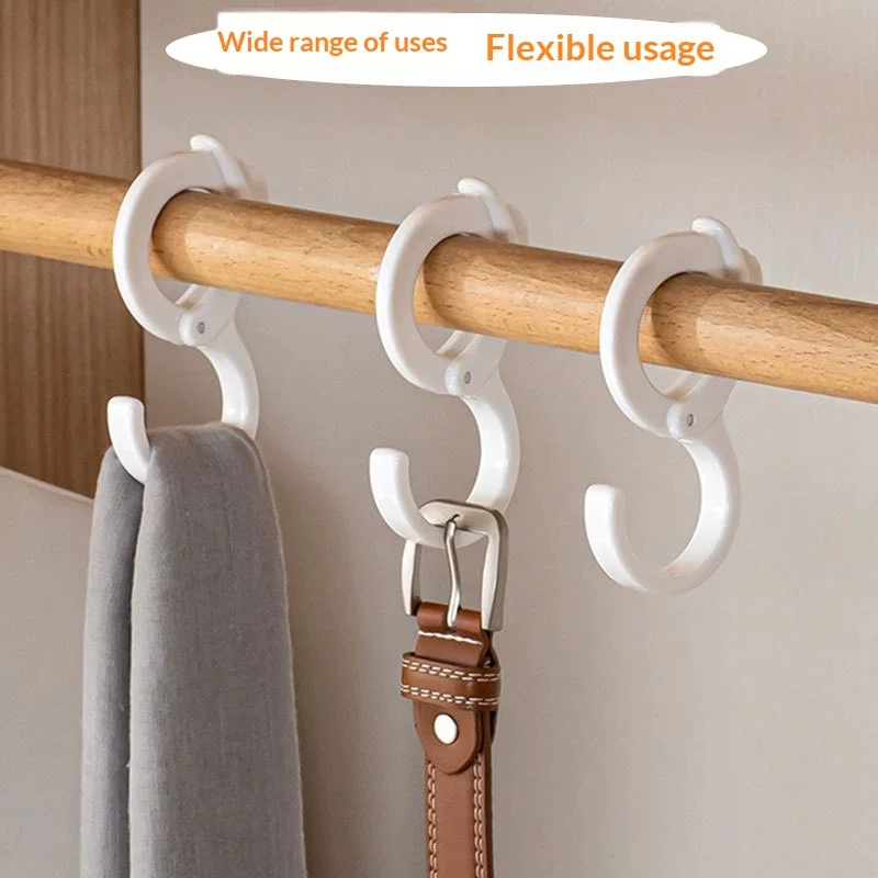 1/3/5/10Pcs Anti-Drop S Hooks Plastic Clip Hooks Multi-Purpose Hanging Hooks for Kitchen Bathroom Storage Organizer