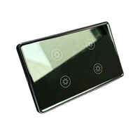 For Tuya Smart Life App Control 4 Gang Grey Glass Touch Wall Switch with Zigbee3.0 Supports Google Assistant Alexa 10A Max