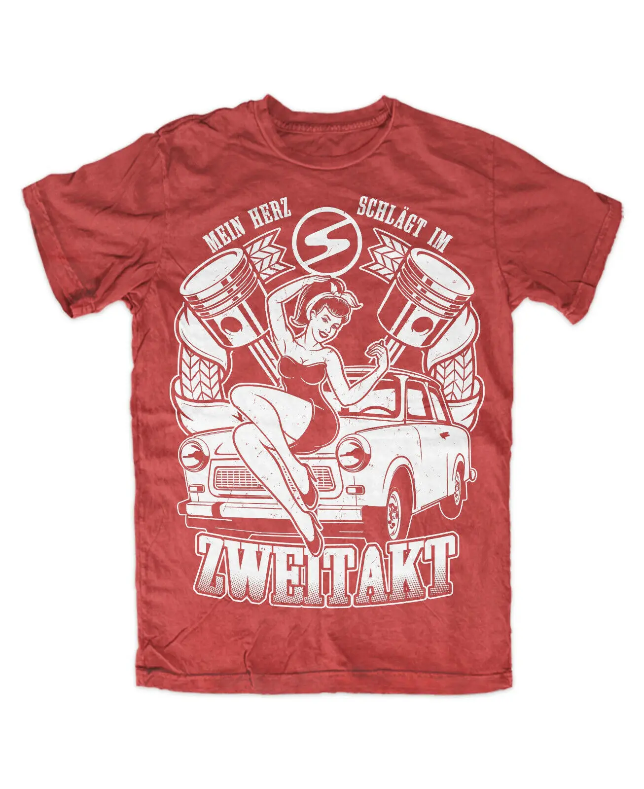 Trabant Two Stroke T-Shirt RED Cult Trabant IFA GDR Simson EAST CULT S51 601