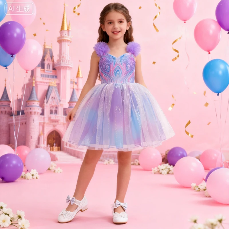 

Костюм ведьмы для девочек из фильма на Хэллоуин, злая ведьма, косплей, платье принцессы, карнавальная вечеринка, Тюлевое платье ведьмы Grinda Wizard для девочек