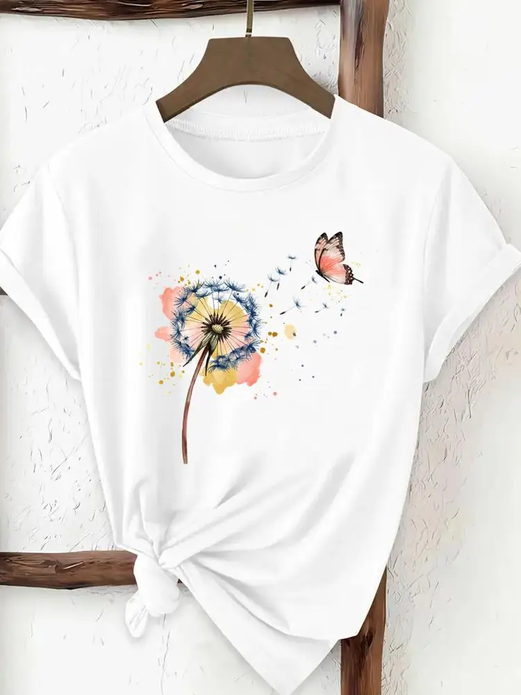 

Растительная тенденция, милая одежда, футболки 90-х годов, женские популярные повседневные футболки с Т-образным вырезом и круглым вырезом, женские модные футболки с короткими рукавами и графикой