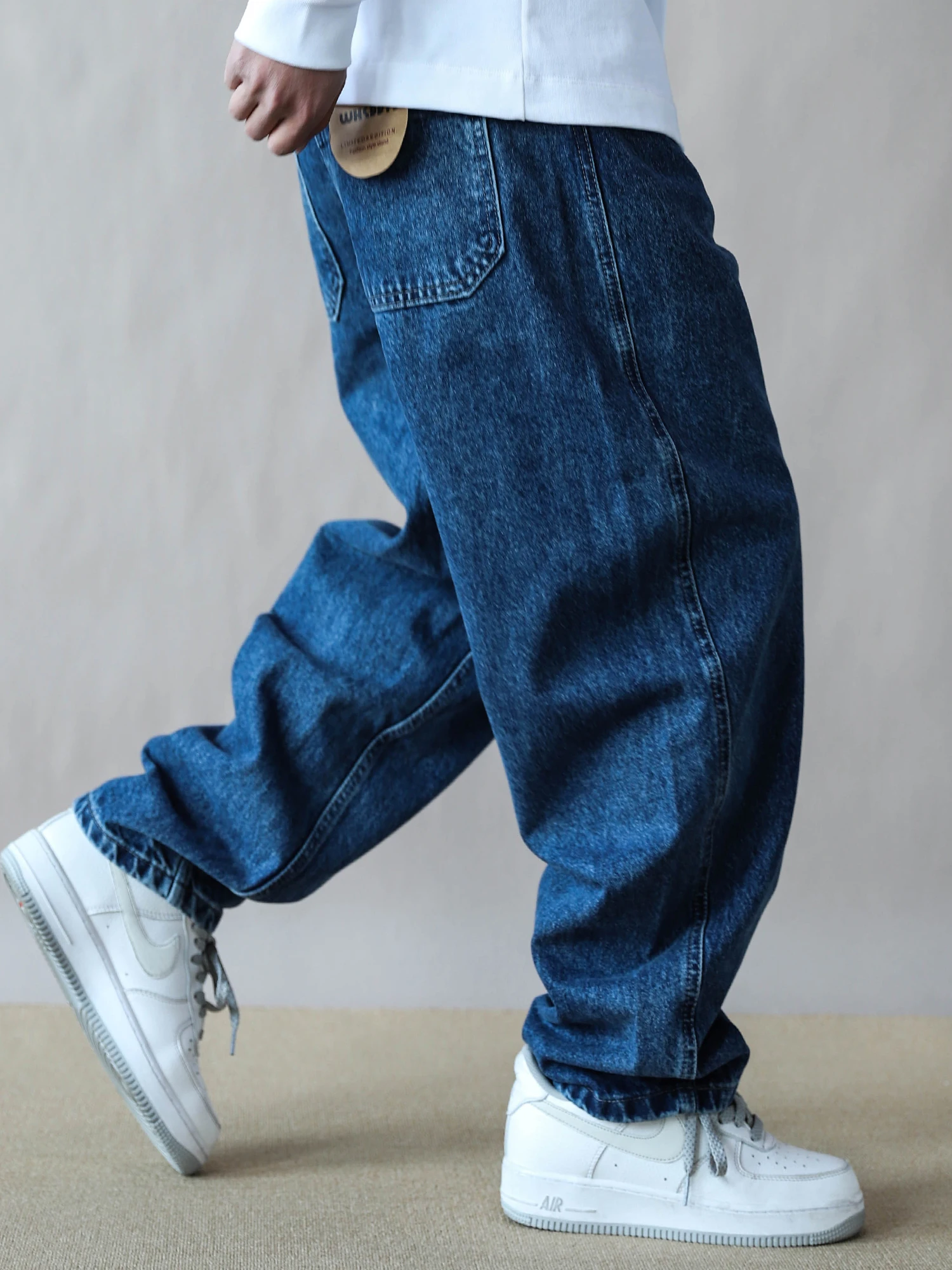 

Retro Waed American Sle Men's Jeans Loose Straight Leg Wide Leg Casual Versatile Cotton Denim Winter Resistant to Deforma...