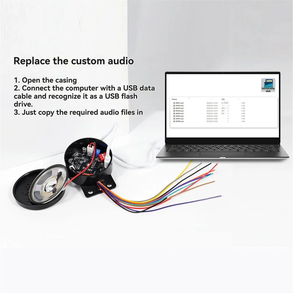 (A32M) Voice Speaker Prompter 5V Customizable Voice-Activated Access Control Car Locking Security
