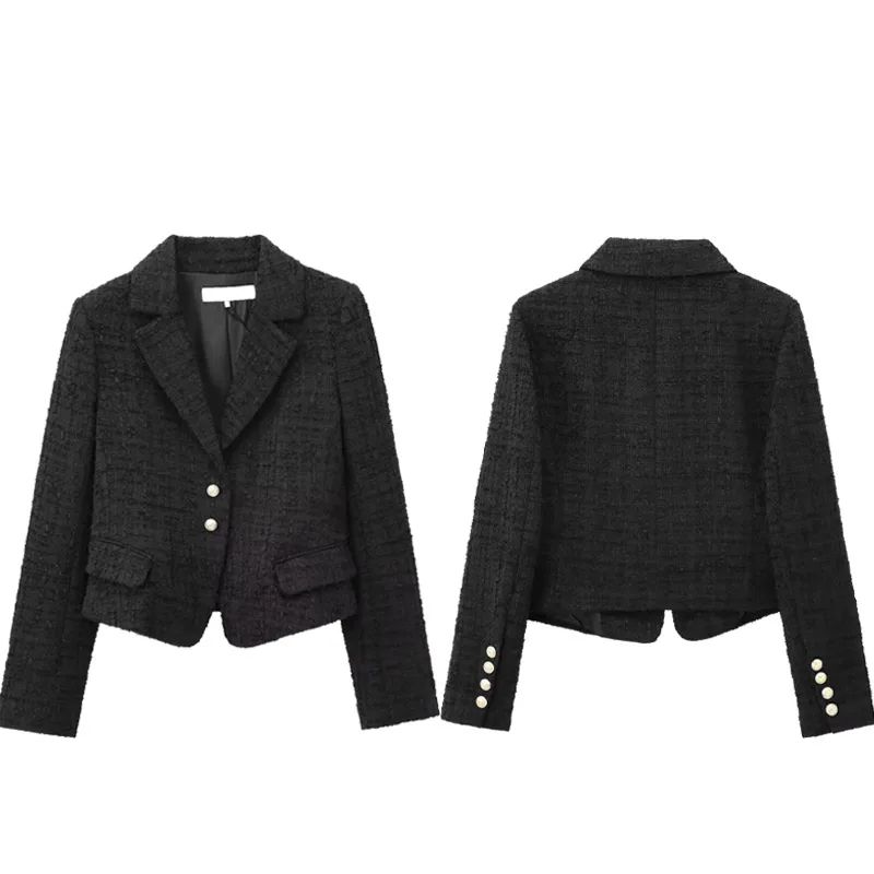 

All Season Turn-down Collar With Button Suit Jacket Women Casual Buckle Decoration Outerwears Female Fashionable Jacket 2025 New