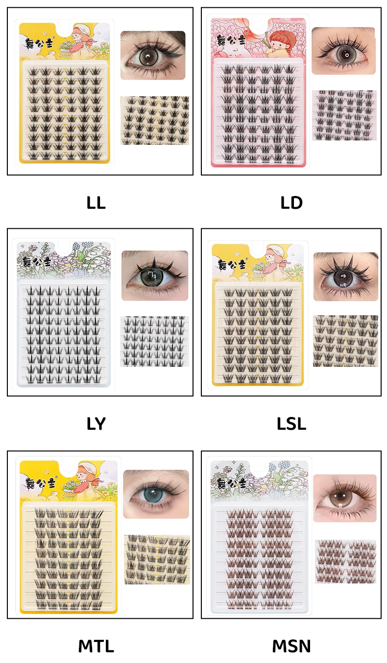 10-reihige einzelne Wimpern zum Selbermachen zu Hause, Wimpernverlängerungs-Cluster, Großhandel mit natürlichen Make-up-Wimpern – Detail 10