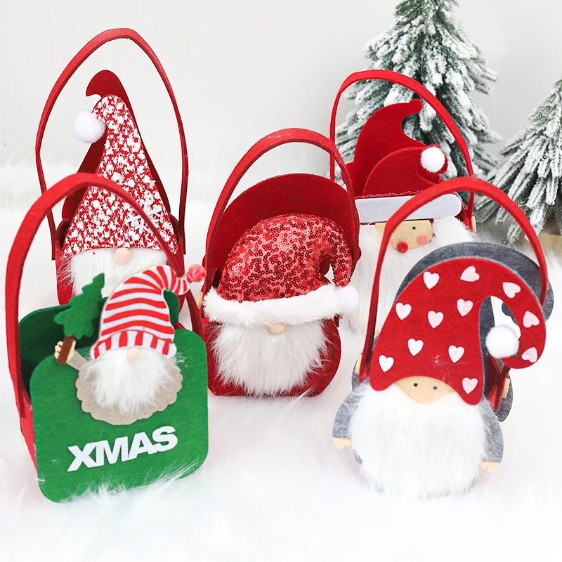 

Felt Santa Gift Bags Christmas Gnome Candy Gift