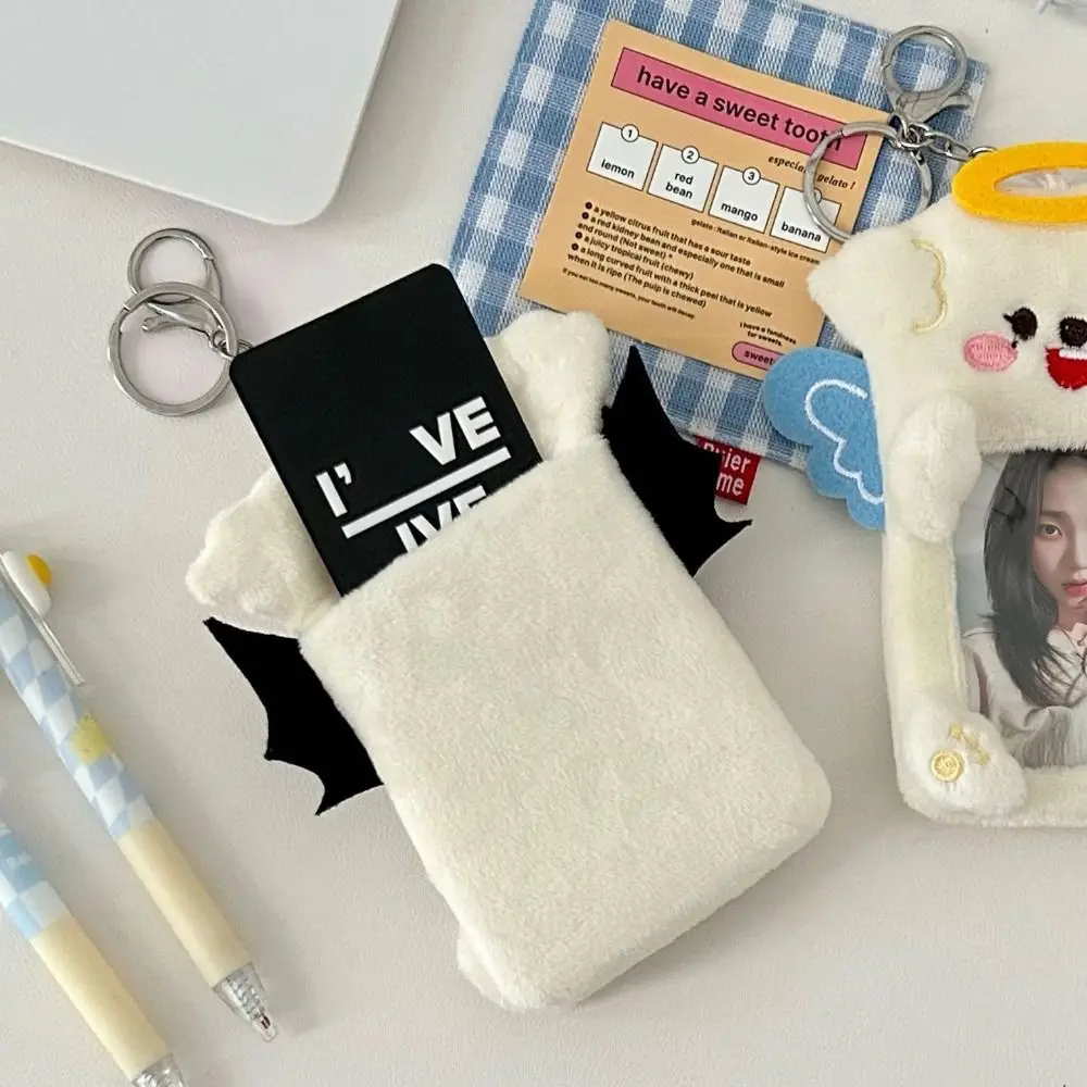 Fashion Devil/Angel Photocard Case Cartoon Photo Card Holder Multifunctional Bag Keychain GIft