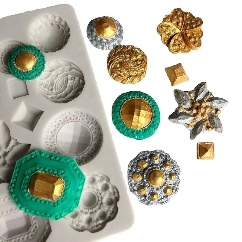 

E8BD Small Jewelry Shapes Silicone Mold Cookie Cupcake Chocolate Baking Mold