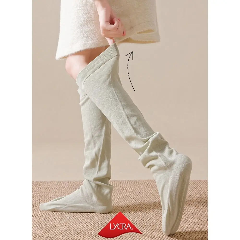 فضفاضة تناسب عالية أنبوب النوم الجوارب عدم الانزلاق أسفل سميكة تدفئة الساق تعزيز النوم عادي اللون جوارب دافئة فترة ما بعد الولادة