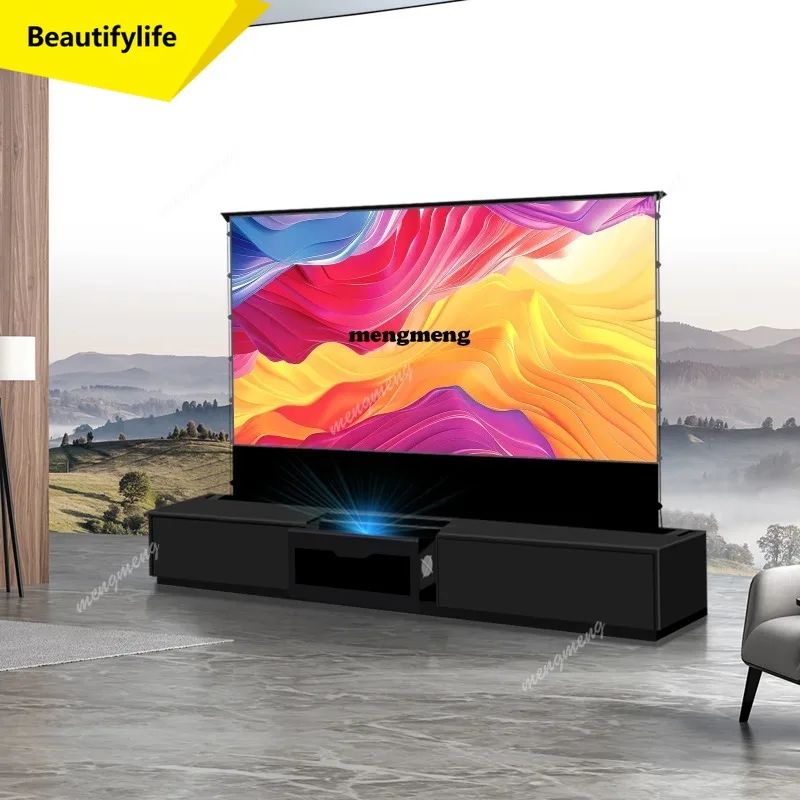 X188 Modern 120-Inch Floor Rising Projection Screens Integrated Laser TV Cabinet for Hisense L9Q Triple Laser Ultra Short Projec