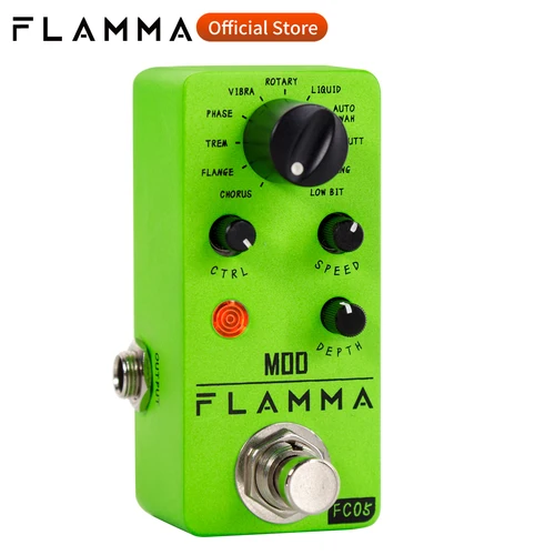 FLAMMA-Pedal de múltiples efectos FC05, modulación, Mod, guitarra, 11 modos, Chorus Flanger, Phaser, Tremolo, Auto Wah