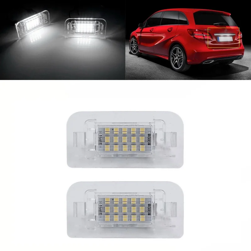

2pcs Car License Plate Light For Mercedes Benz B-Class W246 W242 Canbus A2468201566 LED License Number Plate Light Signal Lamp