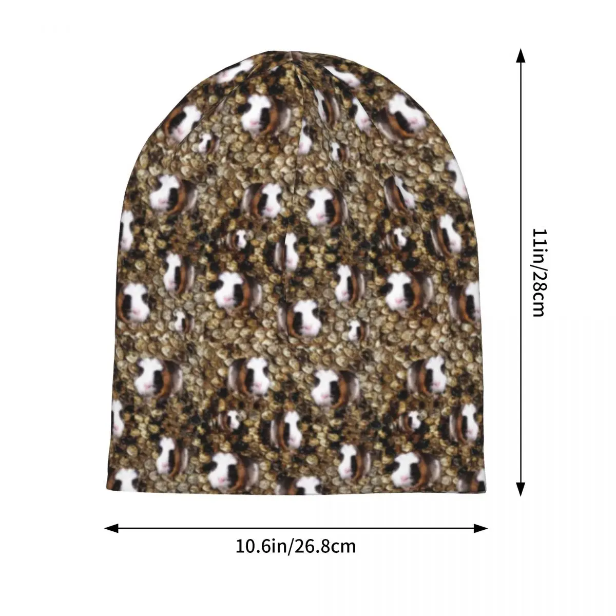 Guinea Pig Bonnet Hats Snake Skin Print Knitted Hat Men Women Cool Head Wrap Beanie Hats Autumn Kpop Graphic Caps