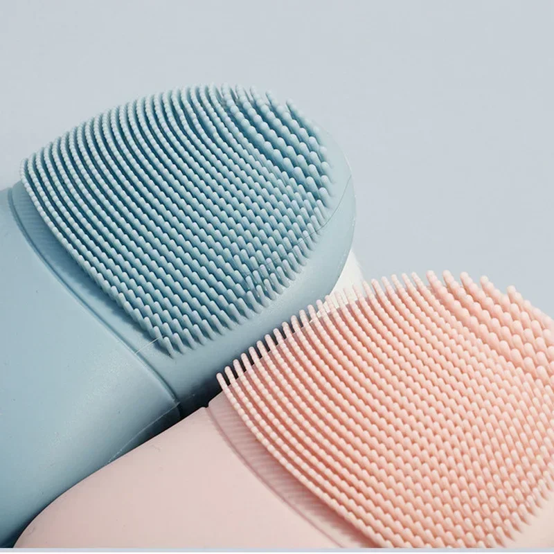 Handmatige gezichtsreiniger tweekoppige gezichtswasborstel siliconen schoonheidstool voor poriën mee-eter make-up