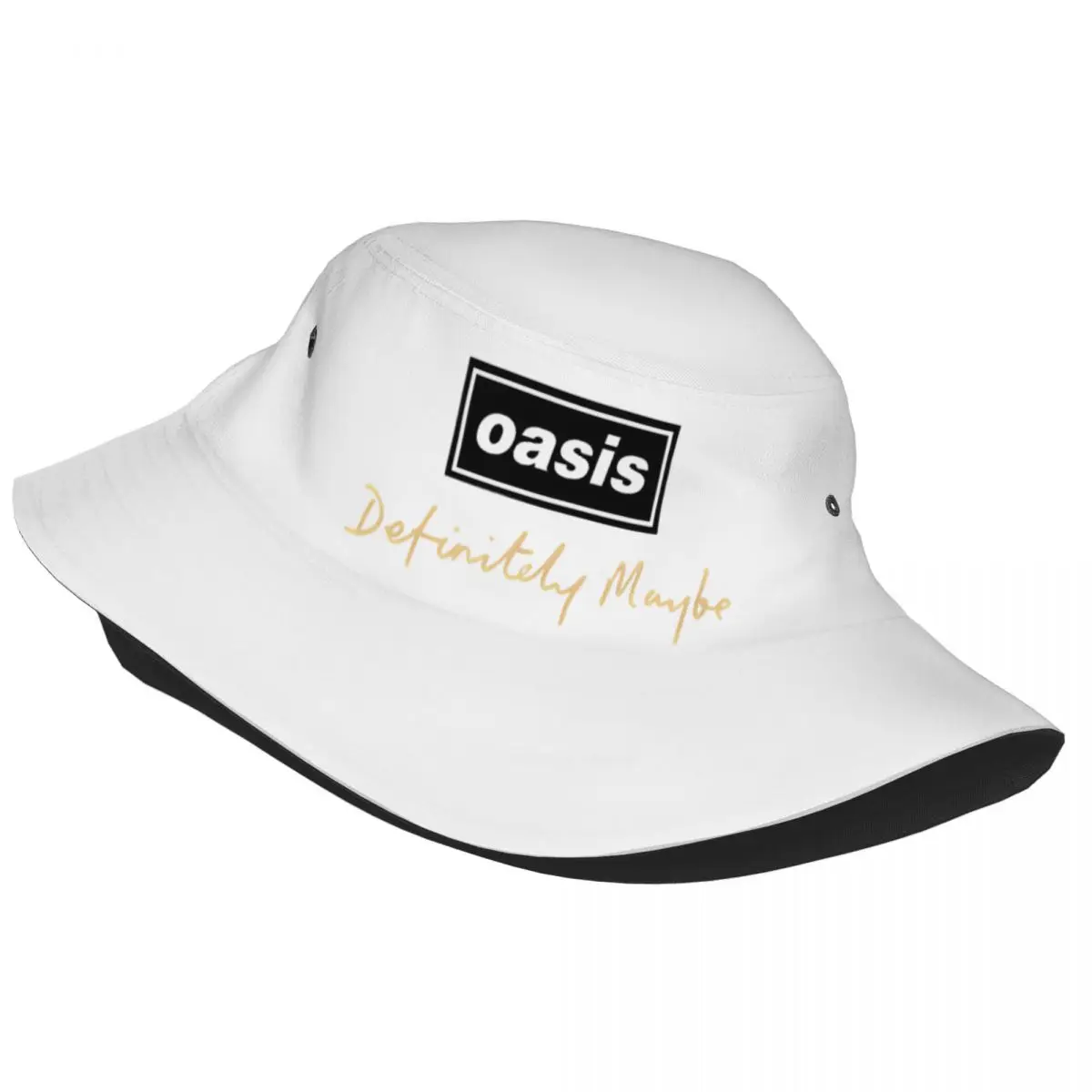 British Music Definitely Maybe Logo Bucket Hat for Teen Beach O-Oasis Sun Hat Style Packable for Outdoor Fishing Cap Session Hat