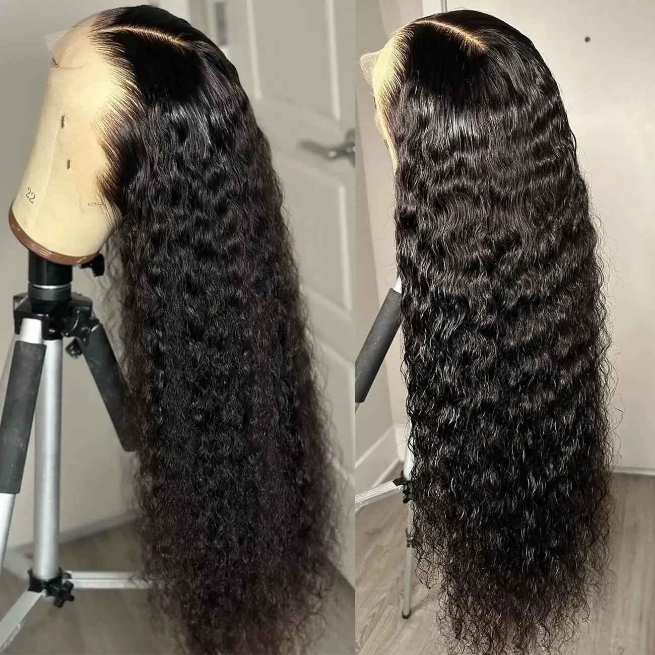 

Парик из натуральных волос с глубокой волной, плотность 250%, с HD-кружевной передней частью 13x4, 13x6, кудрявый, без клея, готовый к носке, черный