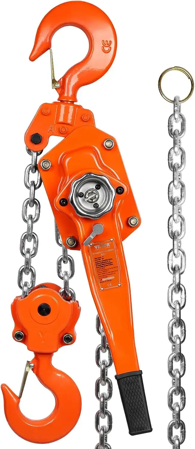 Manual Lever Chain Hoist, 6 Ton 13200 lbs Capacity 20 FT Come Along, G80 Galvanized Carbon Steel with Weston Double-Pawl Brake