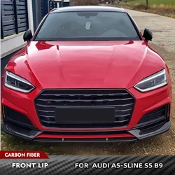 Carbon Fiber Car Front Bumper Lip 3PCS Spoiler Splitters For Audi A5 Sline S5 B9 2017-2019 Car Front Bumper Lip Splitters FRP