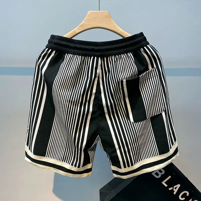 Shorts for Men Graphic with Pockets Board Man Short Pants Striped Home Beach New in Pant 2024 Novelty Korean Style Hot Deals Xl