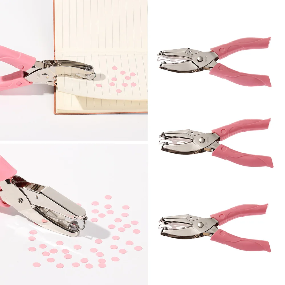 Handle Binding Stationery Heart Circle Shape Hand Tool Paper Cutter Single Hole Hole Punch