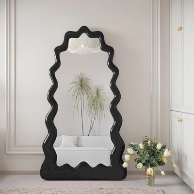 

ForWave Full-length Dressing Mirror Home Retro Wall-mounted Nordic Fitting Mirror Light Luxury Clothing Store Full-length Mirror