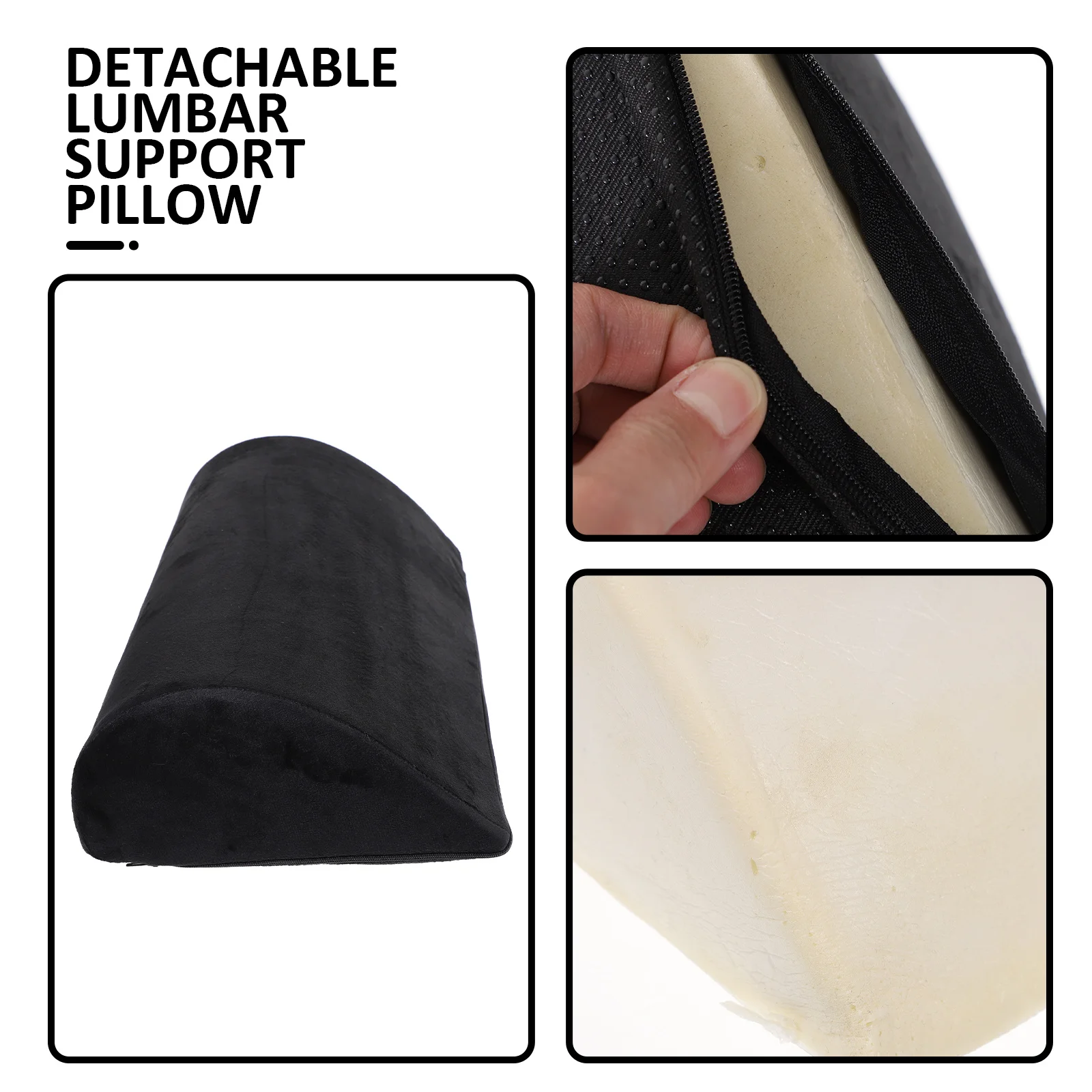 وسادة دعم قطني من إسفنج الذاكرة قابلة للفصل، وسادة ظهر مريحة للسفر والسيارة والمكتب للاستخدام المنزلي