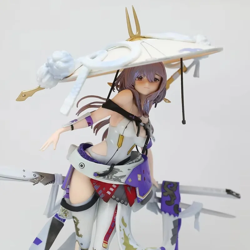 

Hot Anime Samurai Girl Action Figure Collectible Model With Horned Hat Sword Desktop Ornament Gift For Anime Fans Toy