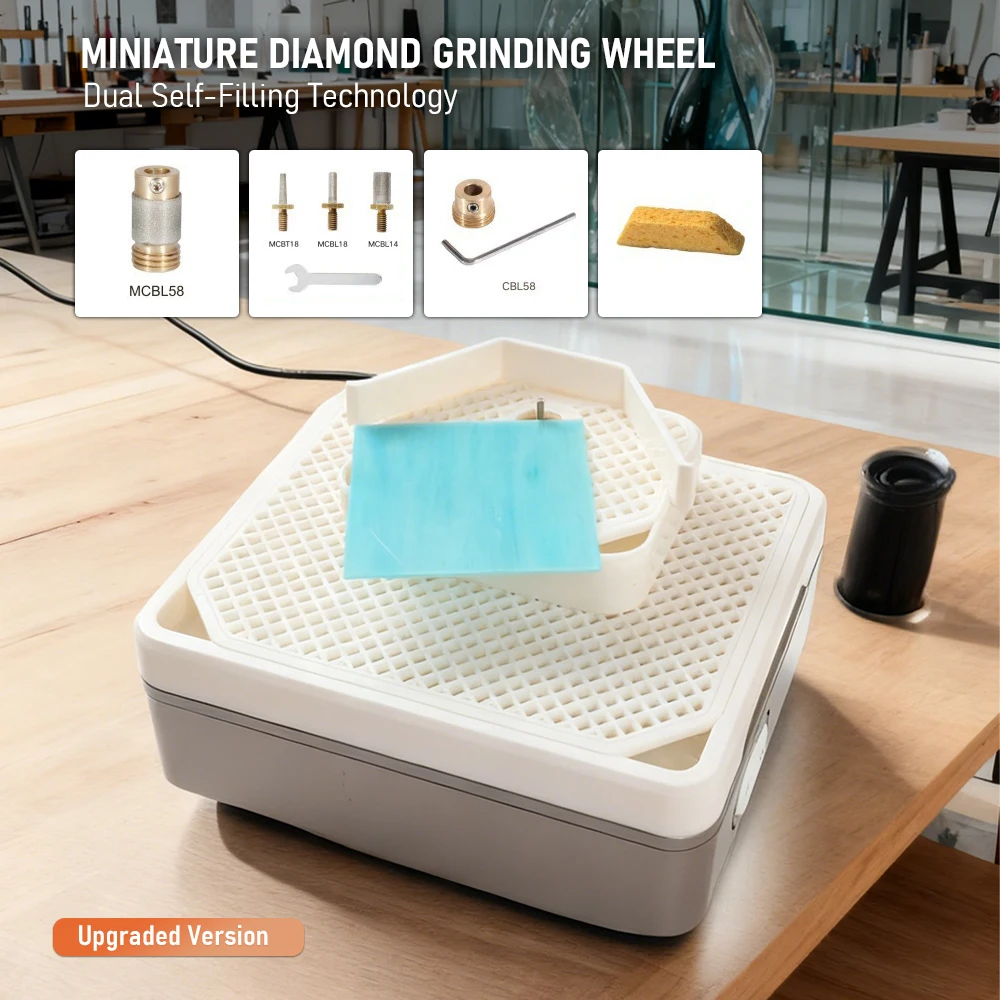 

Mini DIY Water Grinder Dual-Layer Self-Watering Grinder High Power 220V 4200RPM Drillable Grinder with 4 Grinding Head