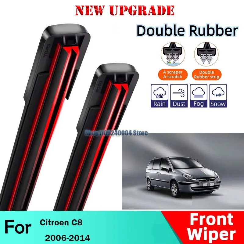 

2PCS Car Wiper For Citroen C8 2006-2014 Front Wiper Blades Brushes Auto Accessories 2008 2009 2010 2011 2012 2013