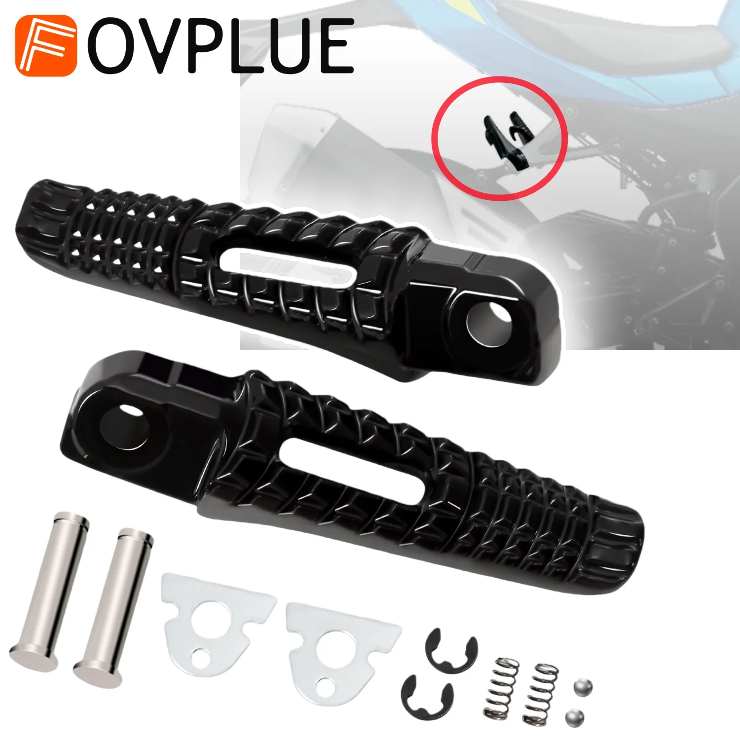 Rear Foot Pegs Motorcycle Passenger Footrest For Suzuki GSX-R1000 R1000R S1000F S1000Z GSX-R600 GSX-R750 S750 R750Z SV650 SV650X