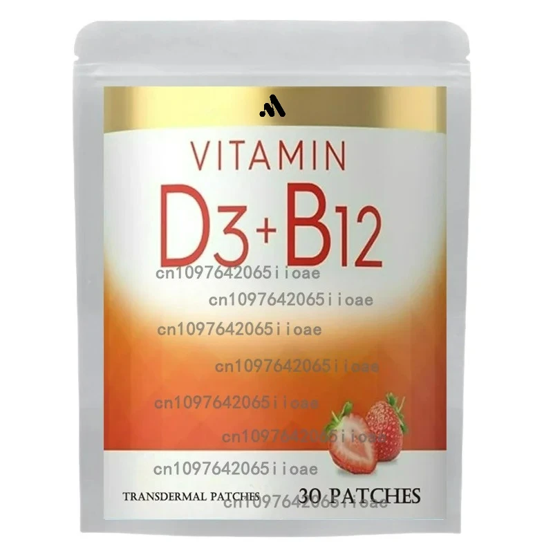 

30 Patches Vitamin D3 + B12 Complex Transdermal Patches Natural Energy, Mood, Metabolism & Focus
