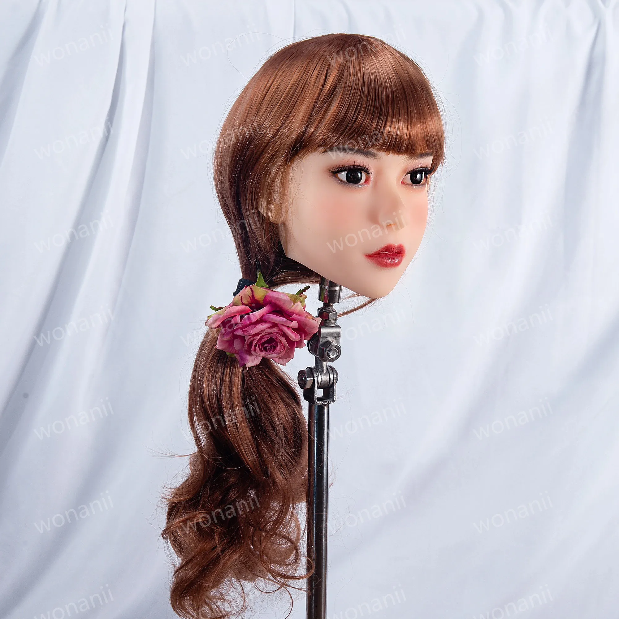 نموذج رأس أنثى جديد، مع شعر مستعار قابل للاستبدال، قابل للإدخال للرجال، لعبة للكبار، رأس دمية مثيرة، مادة TPE، نسيج ناعم، هدية عيد الميلاد