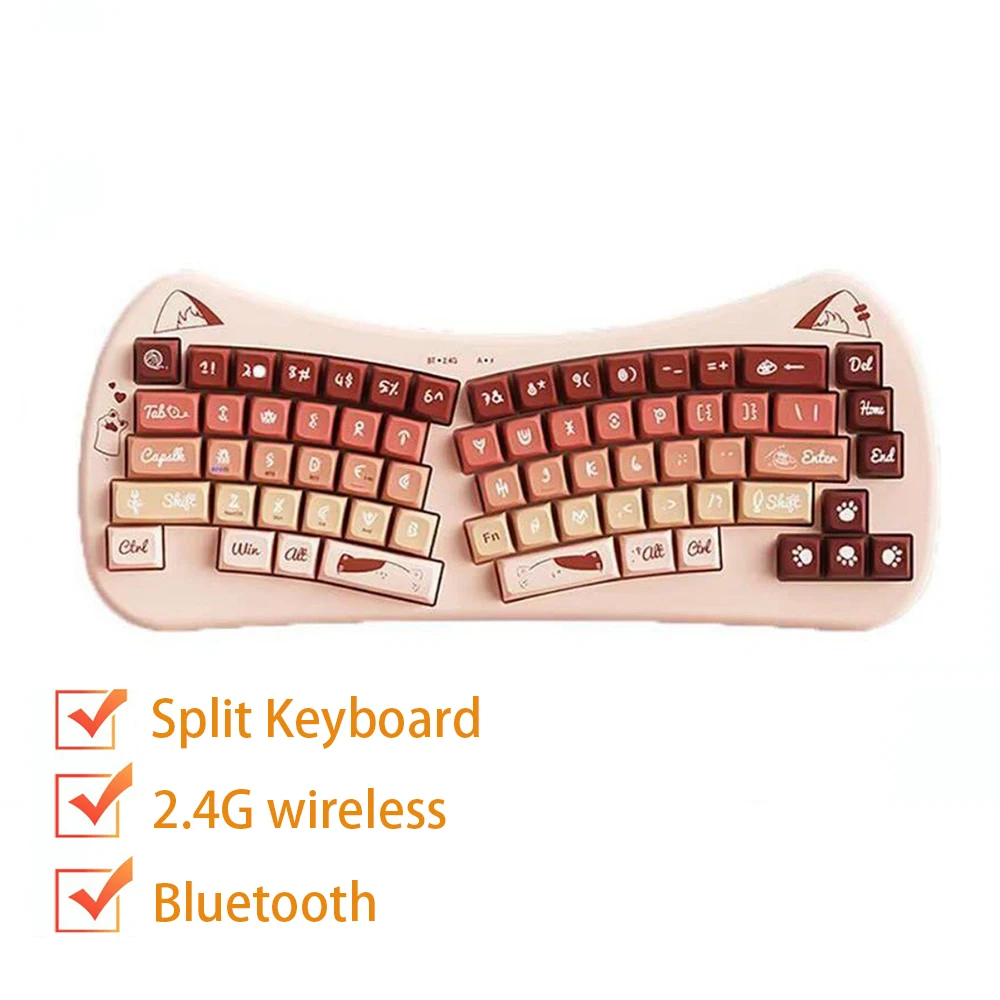 

Ergonomic Alice Mechanical Keyboard Custom Gaming Mechanical Keyboard 2.4G Wireless Keyboard Bluetooth Mechanical Keyboard